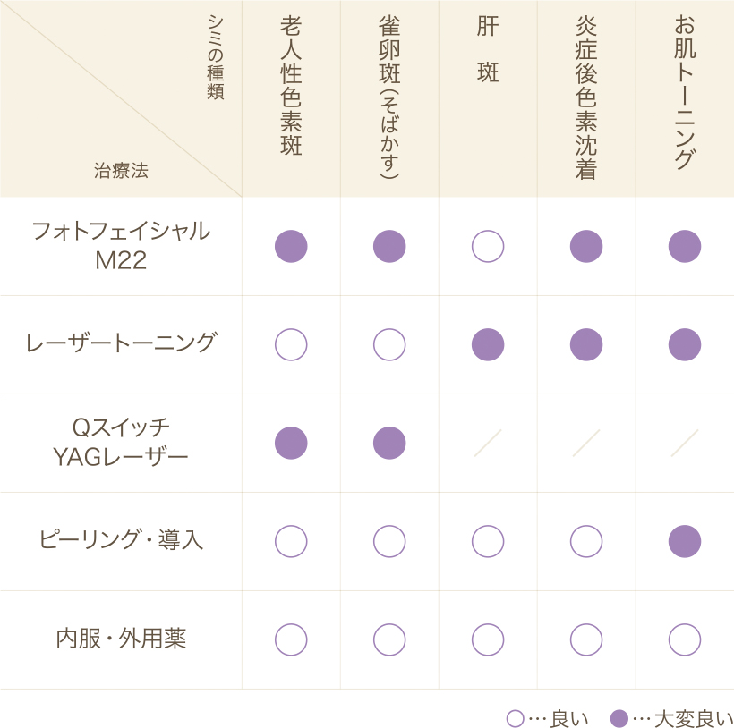 シミの種類_表